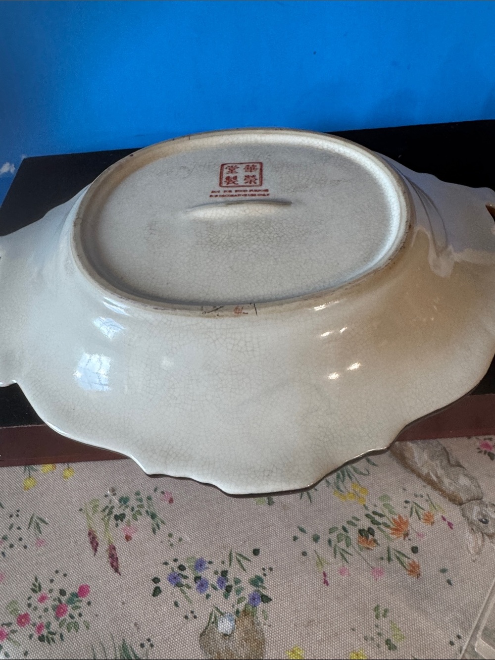 Vintage Chinese Antique Huarong Tang Zhi - Two Handled Serving Tray - Picture 8 of 16